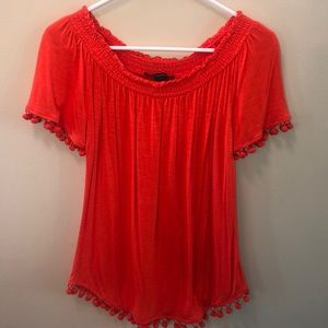 Red/Orange off the shoulder top